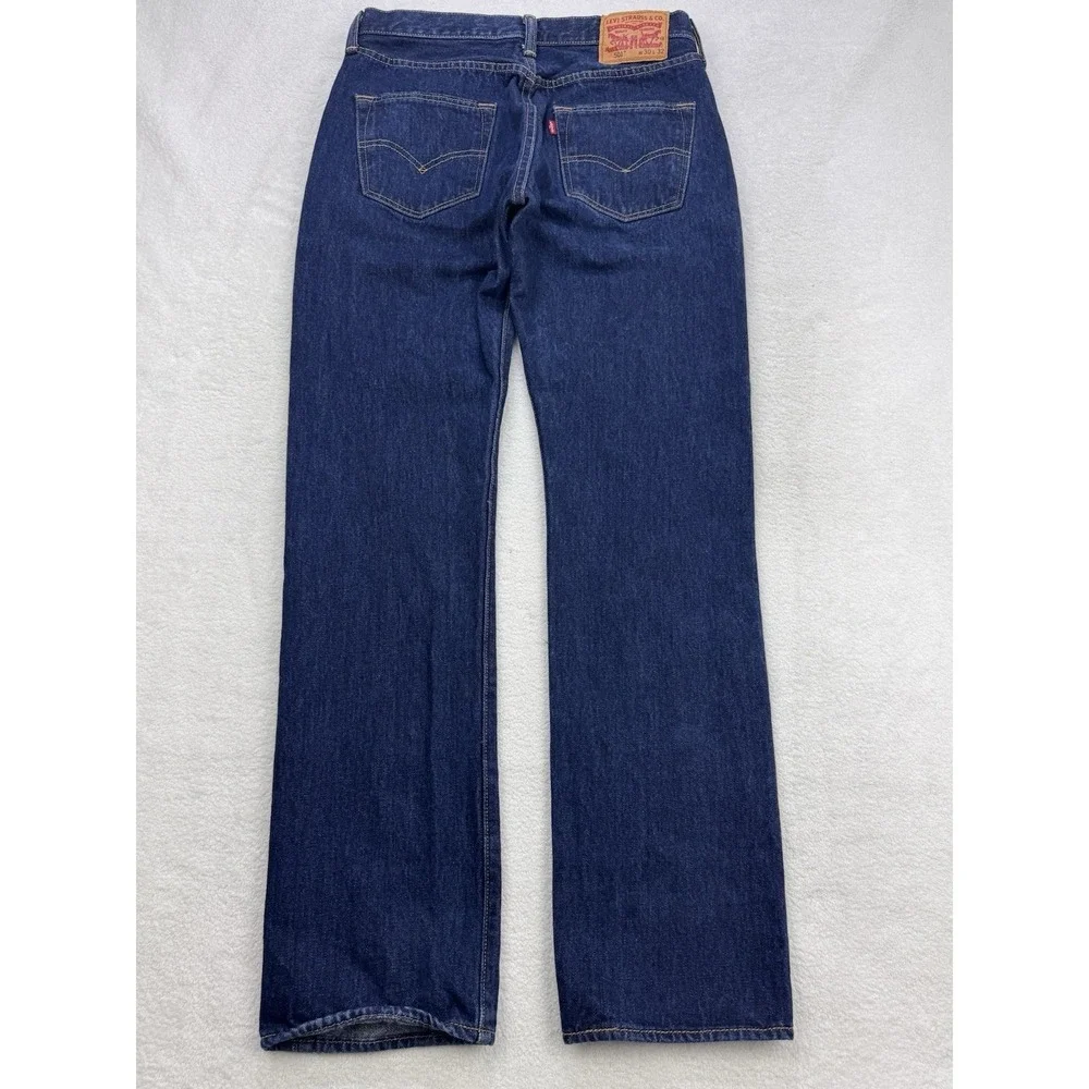 Levis 501 Jeans Men 30x32 Blue Distressed Straight Leg Button Fly‎ Denim